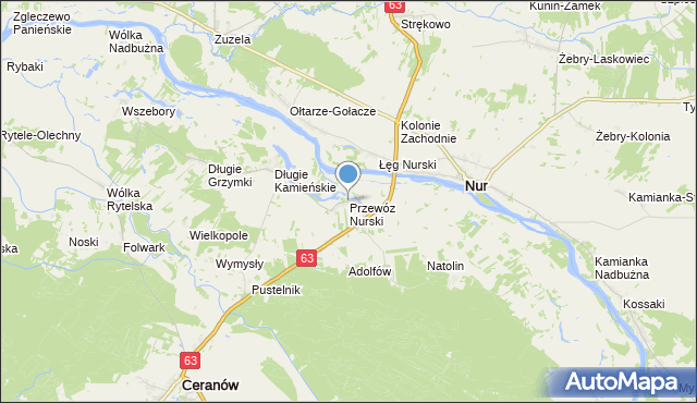 mapa Przewóz Nurski, Przewóz Nurski na mapie Targeo